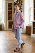 Bild in Galerie-Betrachter laden, Light Pink And Light Blue Cotton Linen 2-Piece Suit