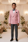 Bild in Galerie-Betrachter laden, Pink And Black-Grey Cotton-Linen 2-Piece Suit