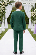 Load image into Gallery viewer, Deep Green And White Color-block Serge 3-Piece Suit