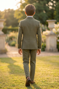 Bild in Galerie-Betrachter laden, Olive Green And Gold Pinstripe Double-Breasted 2-Piece Suit