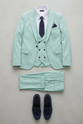 Cargar la imagen en la vista de la galería, Boys Mint Green 3-Piece Suit 3-Piece Suit for Weddings & Formal Events
