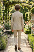 Cargar la imagen en la vista de la galería, Boys Beige Pinstripe Double-Breasted 2-Piece Suit