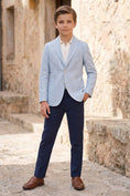 Bild in Galerie-Betrachter laden, Boys Light BlueBlazer with Navy Trousers 2-Piece Suit