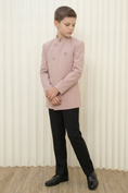 Load image into Gallery viewer, Pink And Black Cotton Linen Round Neck 2-Piece Suit