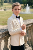 Load image into Gallery viewer, Apricot And Black Cotton Linen Double-Breasted 2-Piece Suit