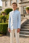 Bild in Galerie-Betrachter laden, Light Blue And Apricot Cotton Linen Single-Breasted 2-Piece Suit