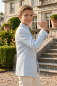 Bild in Galerie-Betrachter laden, Light Blue And Apricot Cotton Linen Single-Breasted 2-Piece Suit