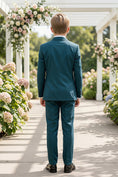 Load image into Gallery viewer, Boys Teal & Pink 3-Piece Suit for Weddings & Formal Events