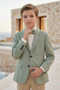 Bild in Galerie-Betrachter laden, Boys Sage Green Blazer with Khaki Trousers 2-Piece Suit