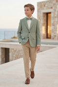 Bild in Galerie-Betrachter laden, Boys Sage Green Blazer with Khaki Trousers 2-Piece Suit