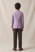 Load image into Gallery viewer, Purple And Brown Cotton And Linen 2-Piece Suit