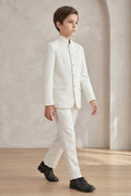 Bild in Galerie-Betrachter laden, Boys Ivory Mandarin Collar 2-Piece Suit for Weddings & Formal Events