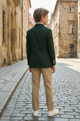Bild in Galerie-Betrachter laden, Dark Green Serif Color-Blocked Double-Breasted 2-Piece Suit