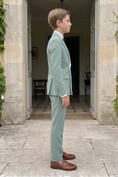Load image into Gallery viewer, Light Green Serif Color-Blocked Double-Breasted 2-Piece Suit