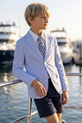 Bild in Galerie-Betrachter laden, Boys Light Blue Blazer & Navy Shorts 2-piece Suit