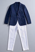 Bild in Galerie-Betrachter laden, Boys Navy Linen Blazer & White Trousers 2-Piece Suit