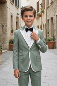 Load image into Gallery viewer, Light Green and White Serif Single-Breasted 2-Piece Suit