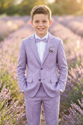 Load image into Gallery viewer, Lavender Cotton-Linen Blend Single-Breasted 2-Piece Suit
