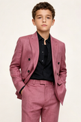 Cargar la imagen en la vista de la galería, Dusty Pink Cotton-Linen Blend Double-Breasted 2-Piece Suit