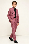 Cargar la imagen en la vista de la galería, Dusty Pink Cotton-Linen Blend Double-Breasted 2-Piece Suit