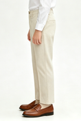 Load image into Gallery viewer, Off-White Linen-Blend Straight-Leg Boys Formal Suit Trousers