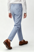 Load image into Gallery viewer, Denim Blue White Pinstripe Serge-Blend Straight-Leg Pants