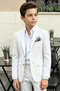 Load image into Gallery viewer, White Serge Blend Single Breasted Formal Suit Blazer Jacket