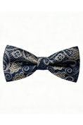 Bild in Galerie-Betrachter laden, Navy Gold Paisley Jacquard Bow Tie