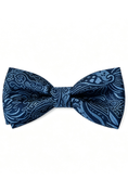 Load image into Gallery viewer, Dark Navy Paisley Jacquard Bow Tie