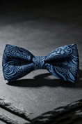 Load image into Gallery viewer, Dark Navy Paisley Jacquard Bow Tie