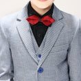 Cargar la imagen en la vista de la galería, Black-and-white Plaid Elegant 5 Piece Boys Suits