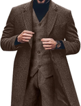 Load image into Gallery viewer, Retro Tweed Herringbone Long Blazer 3 Pieces Mens Suits 3690