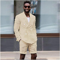 Load image into Gallery viewer, Linen Casual Slim Fit Cotton Men Blazer & Shorts Suits