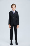 Load image into Gallery viewer, Black Formal Tuxedo 5 Piece Boys Suits
