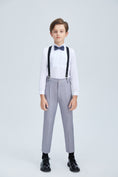 Cargar la imagen en la vista de la galería, Light Grey Formal Classic Suits Set 5 Piece Boys Suits