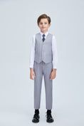 Cargar la imagen en la vista de la galería, Light Grey Formal Classic Suits Set 5 Piece Boys Suits