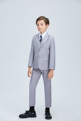 Cargar la imagen en la vista de la galería, Light Grey Formal Classic Suits Set 5 Piece Boys Suits