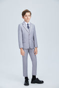 Cargar la imagen en la vista de la galería, Light Grey Formal Classic Suits Set 5 Piece Boys Suits