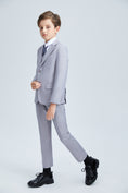 Cargar la imagen en la vista de la galería, Light Grey Formal Classic Suits Set 5 Piece Boys Suits