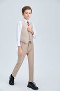 Load image into Gallery viewer, Champagne Classic 4 Piece Boys Suits With Vest+Pants+Shirt+Tie