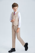 Load image into Gallery viewer, Champagne Classic 4 Piece Boys Suits With Vest+Pants+Shirt+Tie