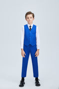 Load image into Gallery viewer, Royal Blue Fit Slim 4 Piece Boy's Formal Suits With Vest+Pants+Shirt+Tie
