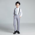 Load image into Gallery viewer, Light Grey Formal Classic 5 Piece Boys Suits