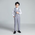 Load image into Gallery viewer, Light Grey Formal Classic 5 Piece Boys Suits