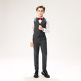 Charger l'image dans la visionneuse de la galerie, Grey Woolen Elegant 5 Piece Boys Suits