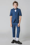 Load image into Gallery viewer, Blue Fit Formal Party Wedding 4 Piece Suit