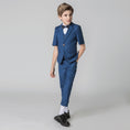 Load image into Gallery viewer, Blue Fit Formal Party Wedding 4 Piece Suit
