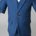 Load image into Gallery viewer, Blue Fit Formal Party Wedding 4 Piece Suit