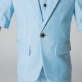Load image into Gallery viewer, Light Blue Slim Fit Formal Party Wedding 4 Piece Suit