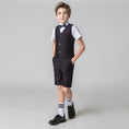 Load image into Gallery viewer, Black Red Outfit Formal Summer 4 Piece Kids Boys Suit